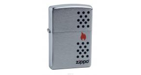 Зажигалка ZIPPO Chimney, с покрытием Brushed Chrome, латунь/сталь, серебристая, матовая, 36x12x56 мм